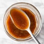 A spoonful of maple balsamic vinaigrette.