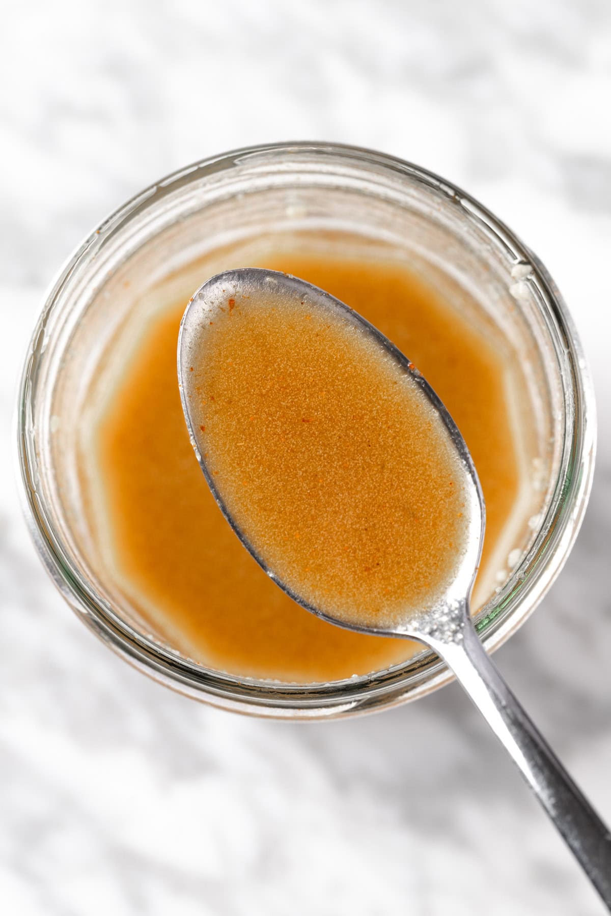 A spoonful of chili lime vinaigrette.