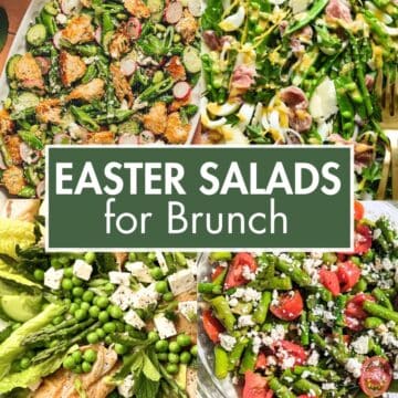 A collage of salads with the text overlay: “Easter Salads For Brunch”.