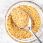 Up close view of a spoonful of Sweetgreen’s umami seasoning.