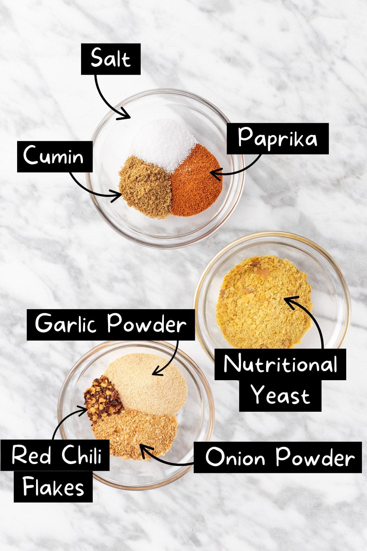 The ingredients needed to make the umami seasoning.